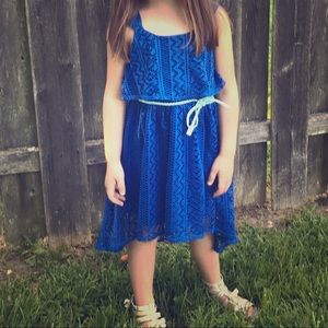 High low royal blue size 5 girls dress